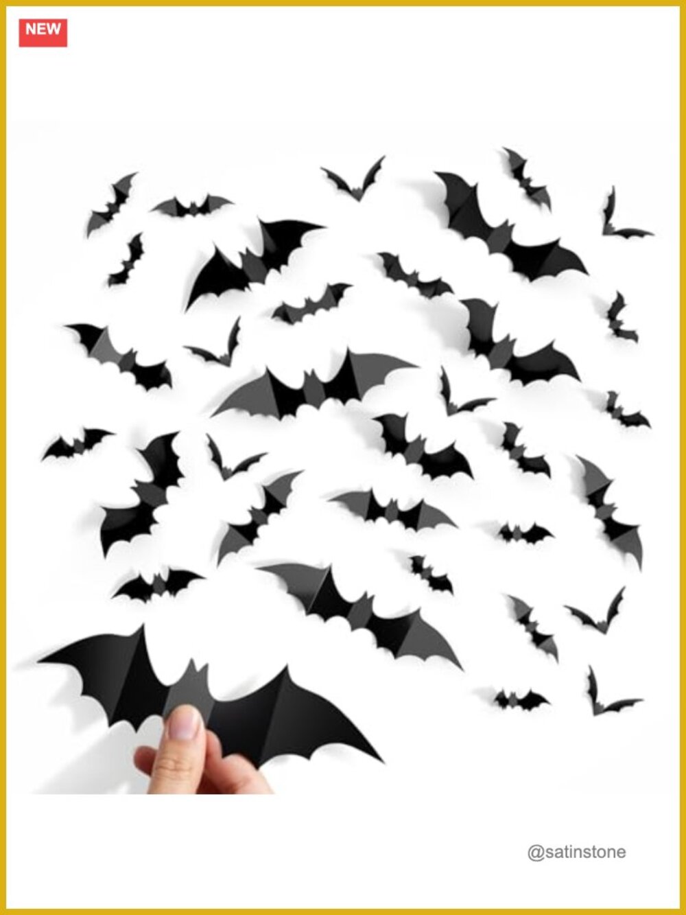 140 Pcs PVC Waterproof Reusable 3D Bats Wall Decor Halloween Party